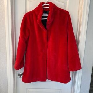 Calvin Klein Red Faux Fur Jacket